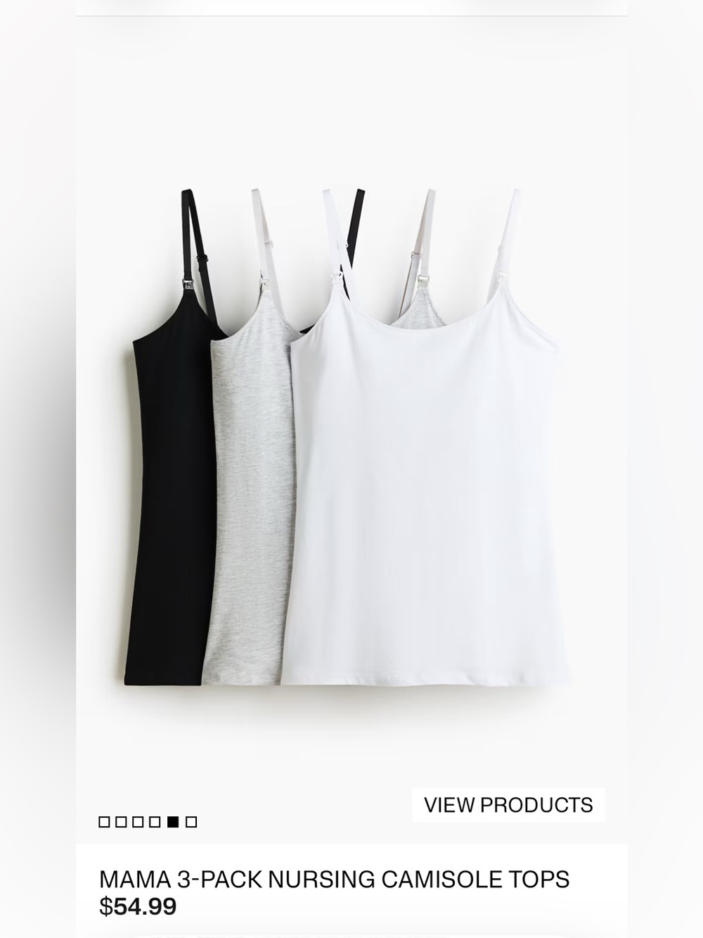 H&M 3-Pack Nursing Camisole Tops